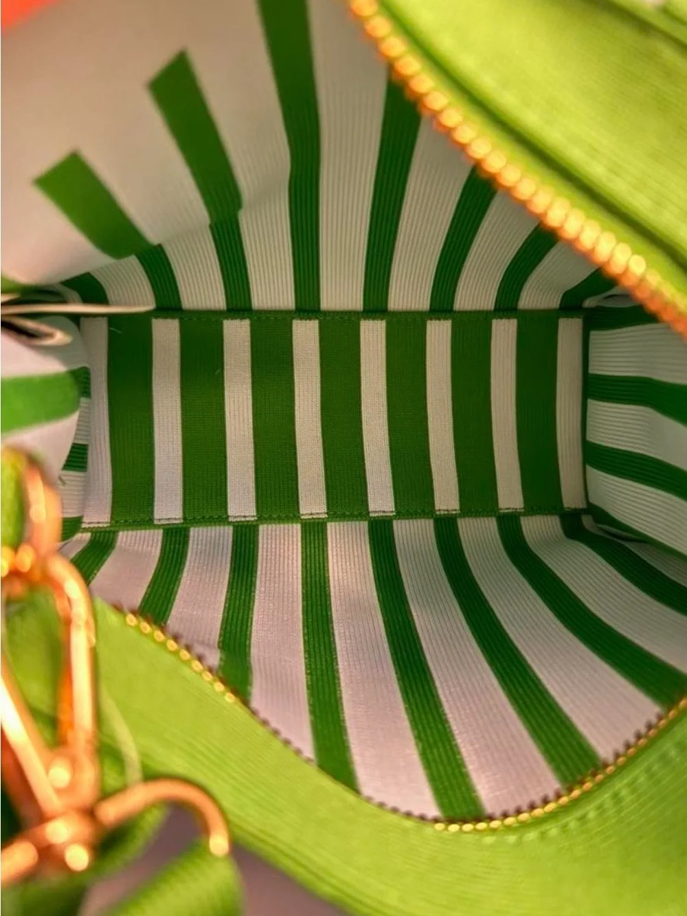 kate spade Green and White Striped Canvas Crossbody Tote - Picture 4 of 4